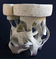 Pair of Ceramic Side Table by Agnès Debizet