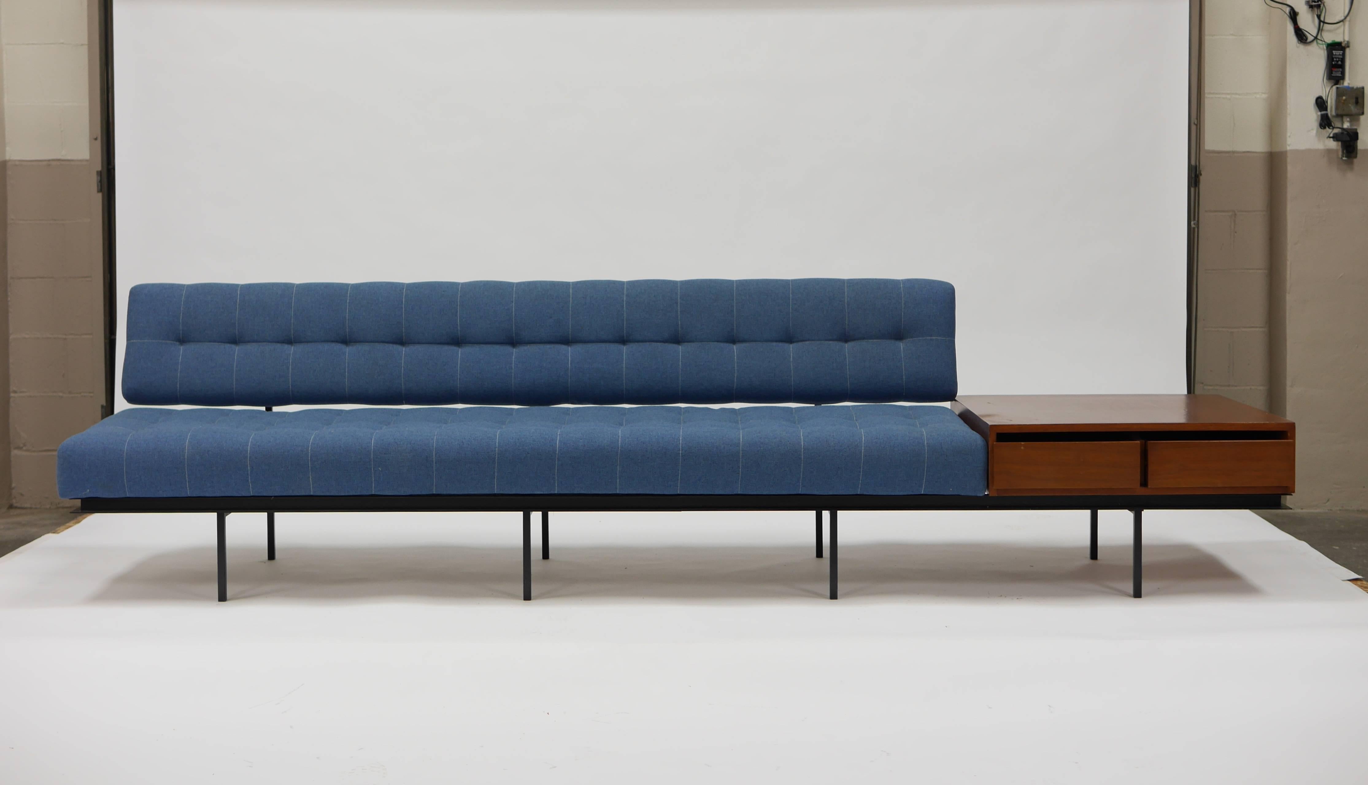 Mid-Century Modern Minimalist Sofa and Cabinet by Florence Knoll For Sale