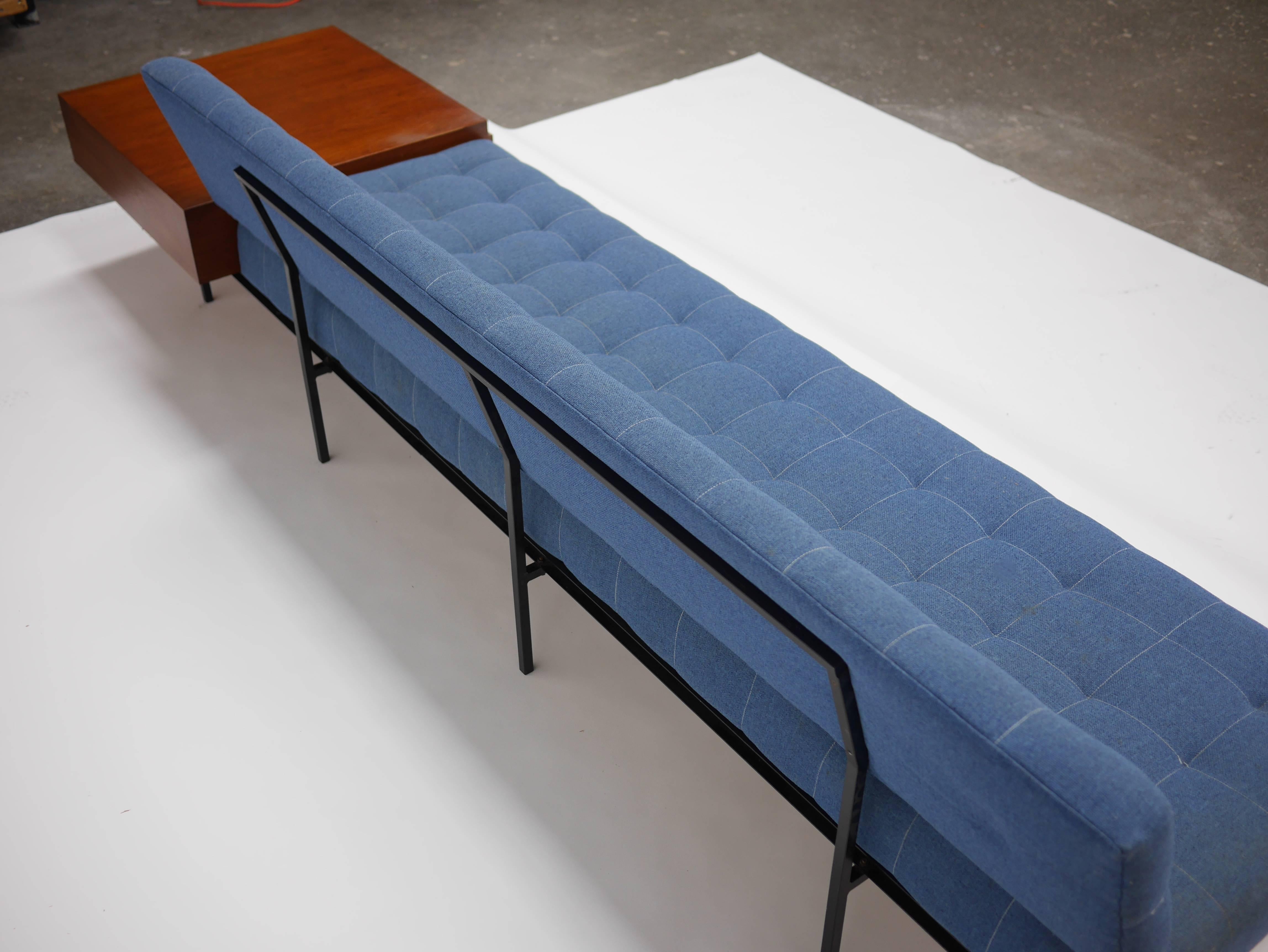 Minimalist Sofa and Cabinet by Florence Knoll For Sale 1