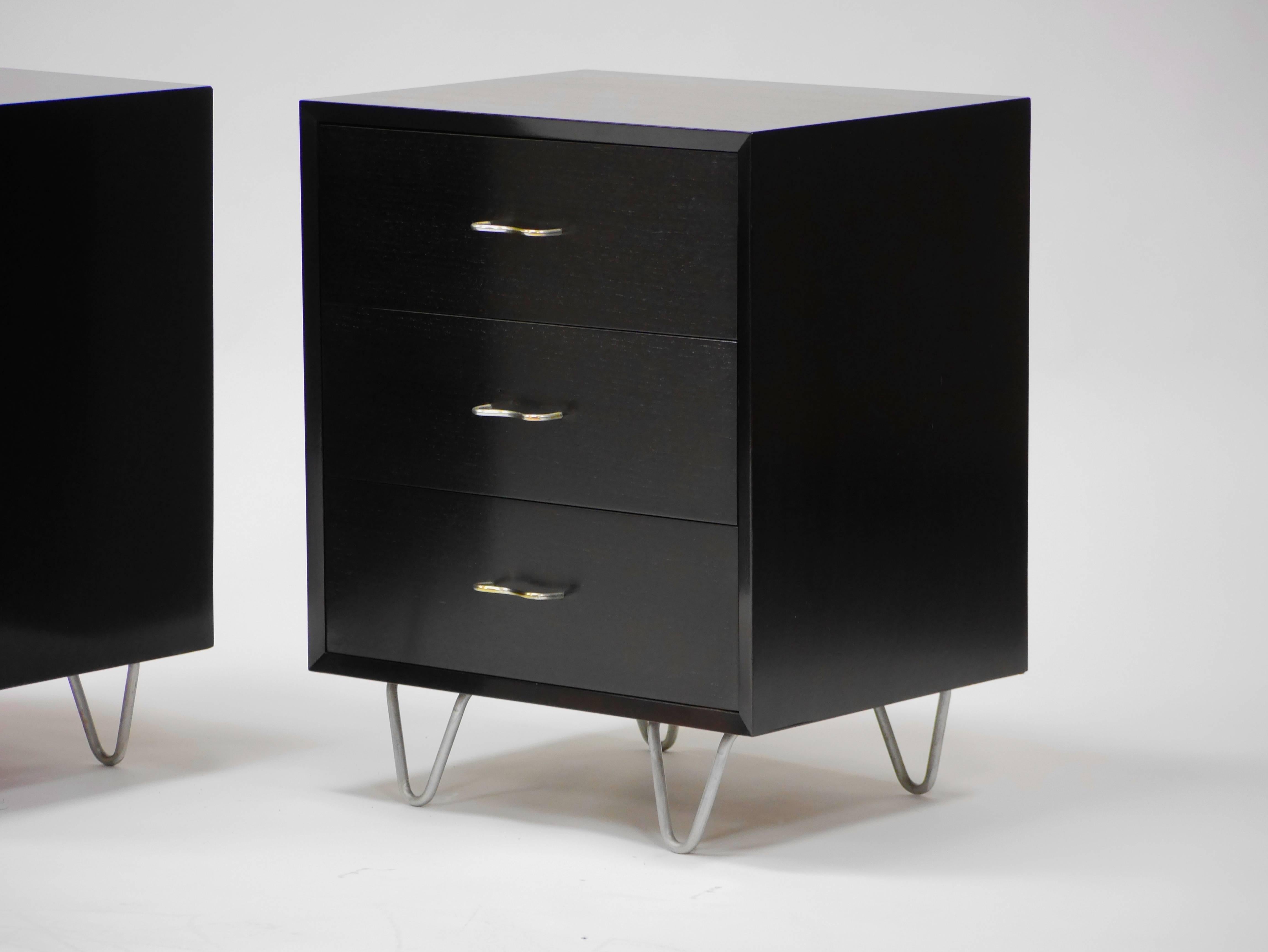 Mid-20th Century Pair of Nightstands in Dark Walnut by George Nelson for Herman Miller