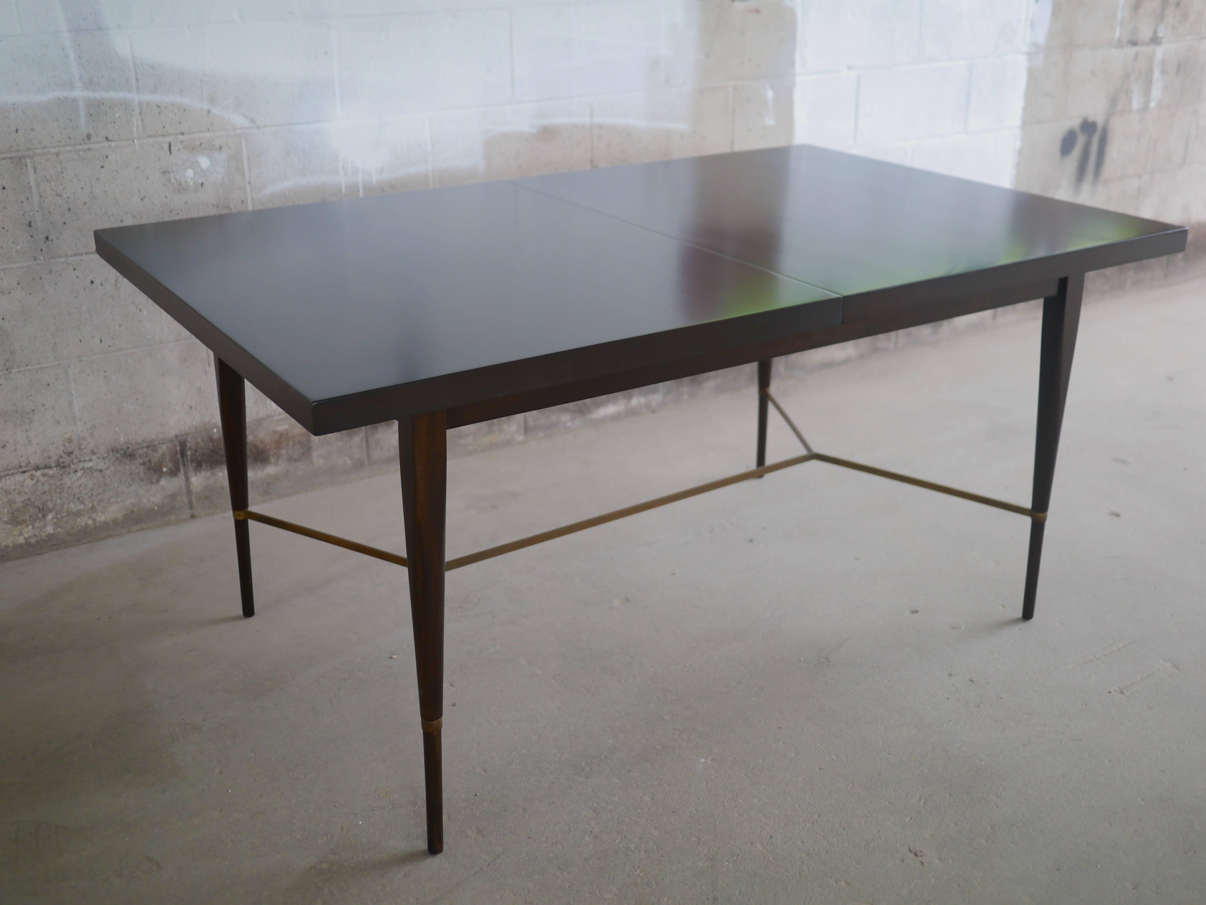 Paul McCobb Irwin Collection Dining Table with Brass Stretcher For Sale 2