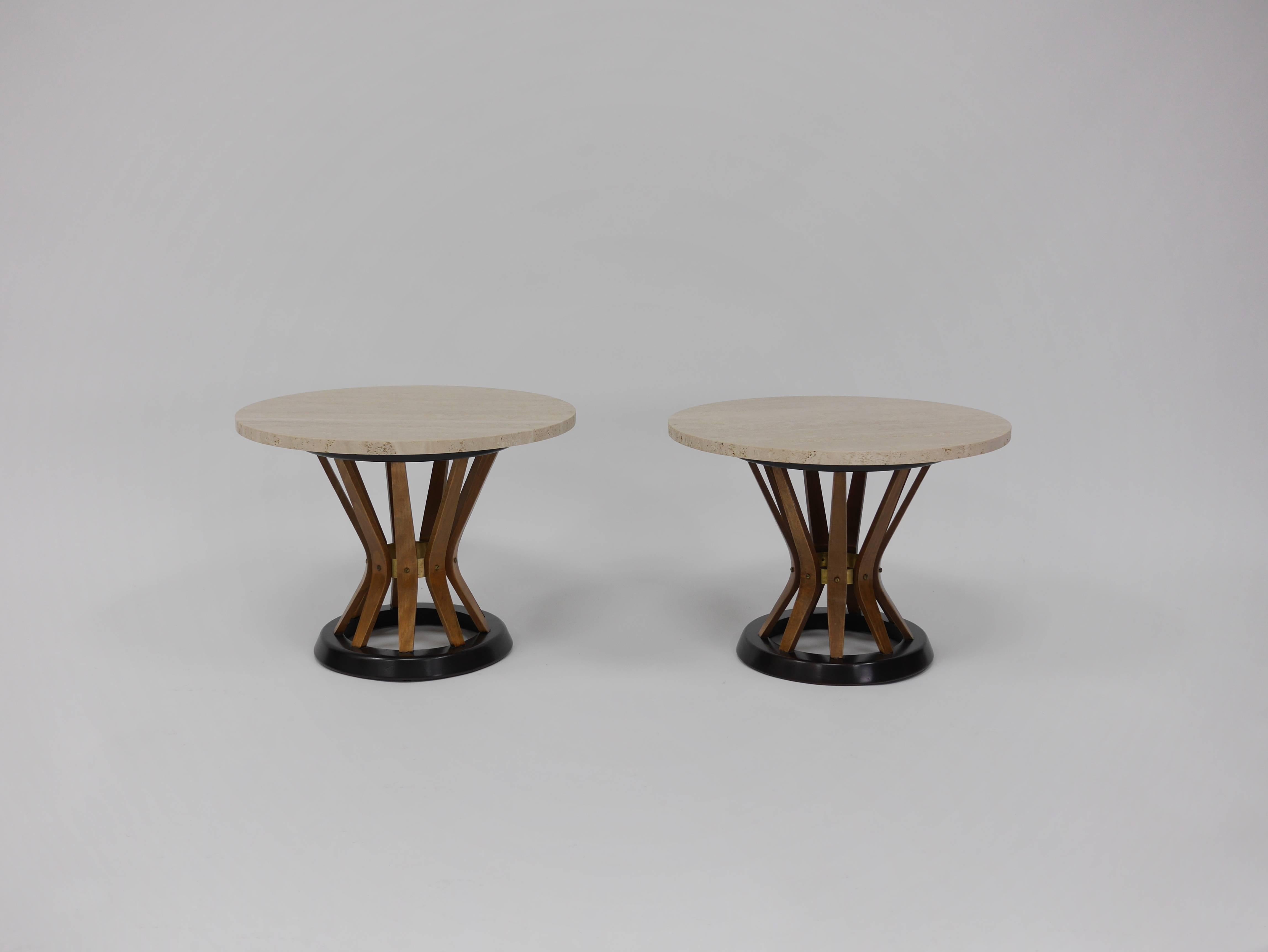 Mid-Century Modern Pair of Sheaf of Wheat Side Tables by Edward Wormley for Dunbar For Sale