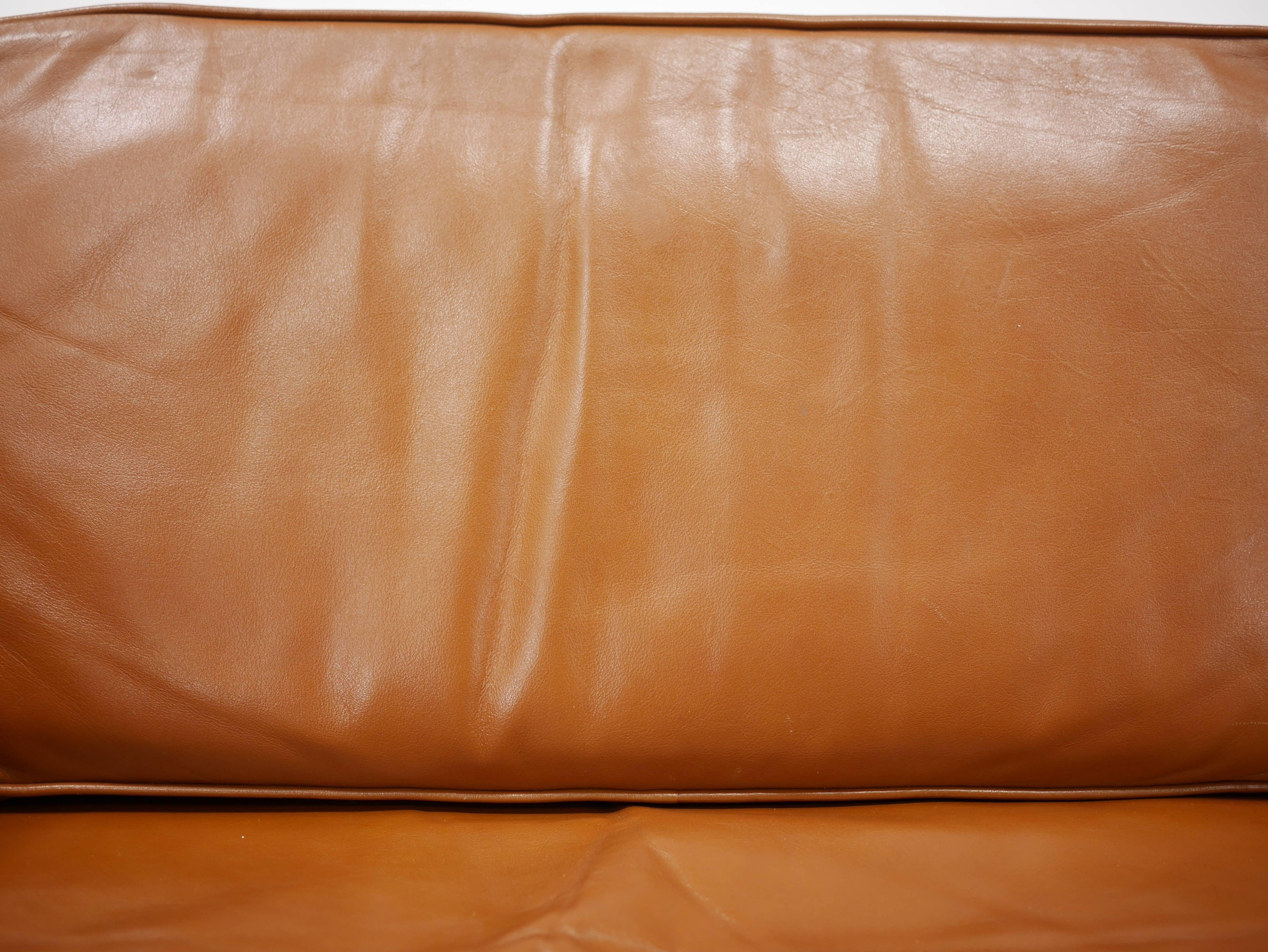 Leather Tuxedo Sofa by Harvey Probber 1