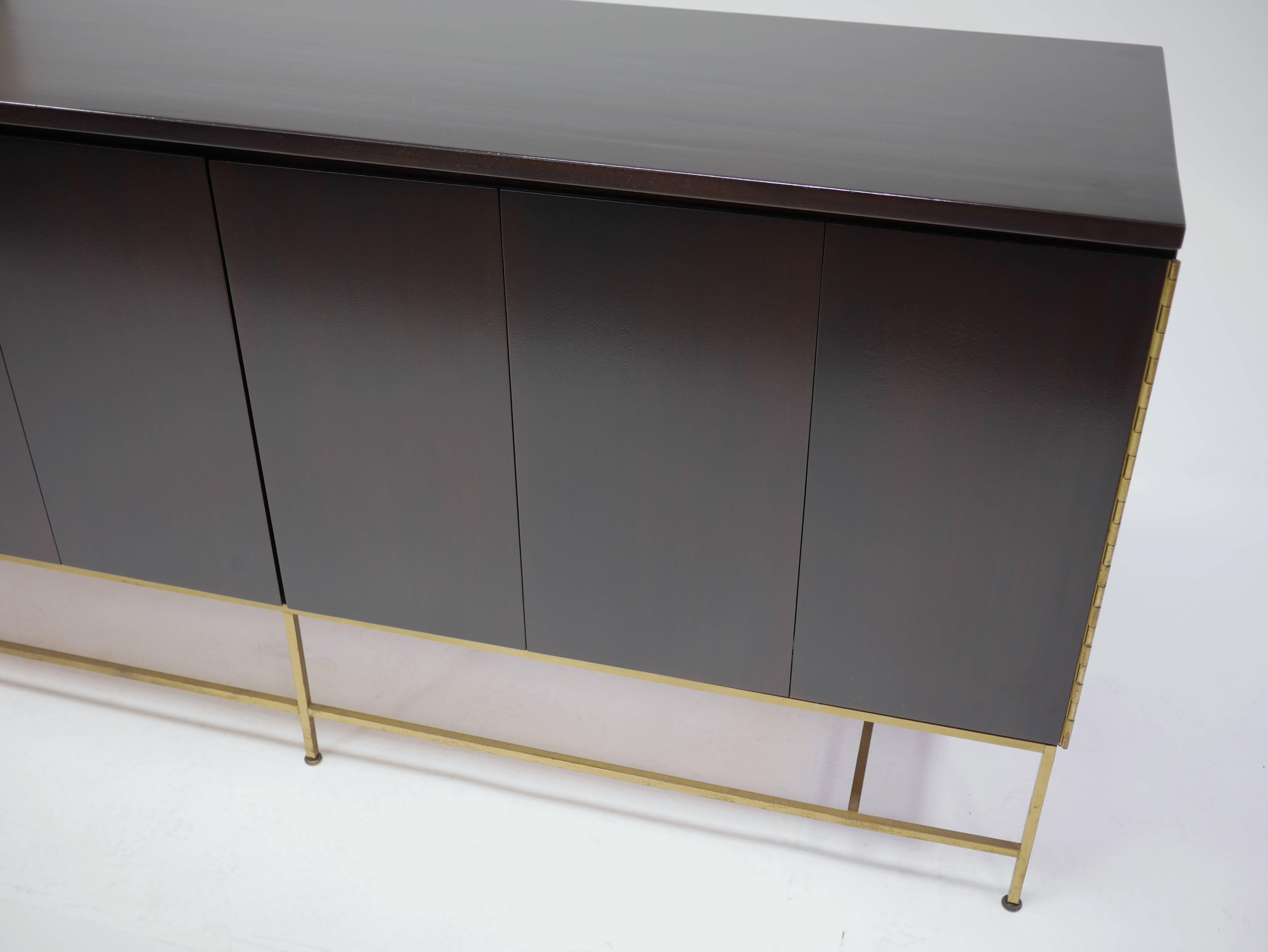 Mahogany and Brass Credenza by Paul McCobb for the Calvin Group 2