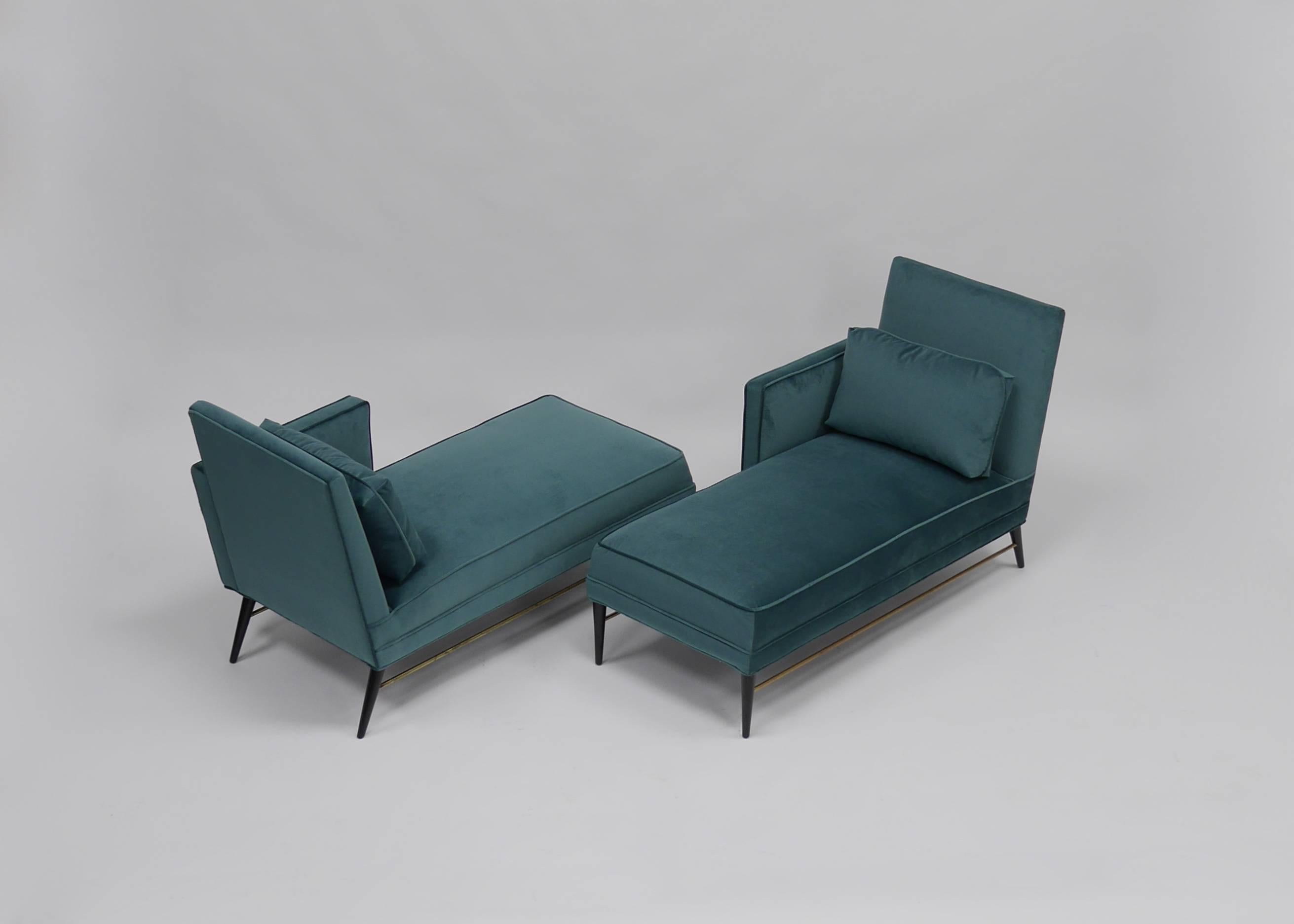 Mid-20th Century Rare Pair of Chaise Lounge Chairs by Paul McCobb For Sale