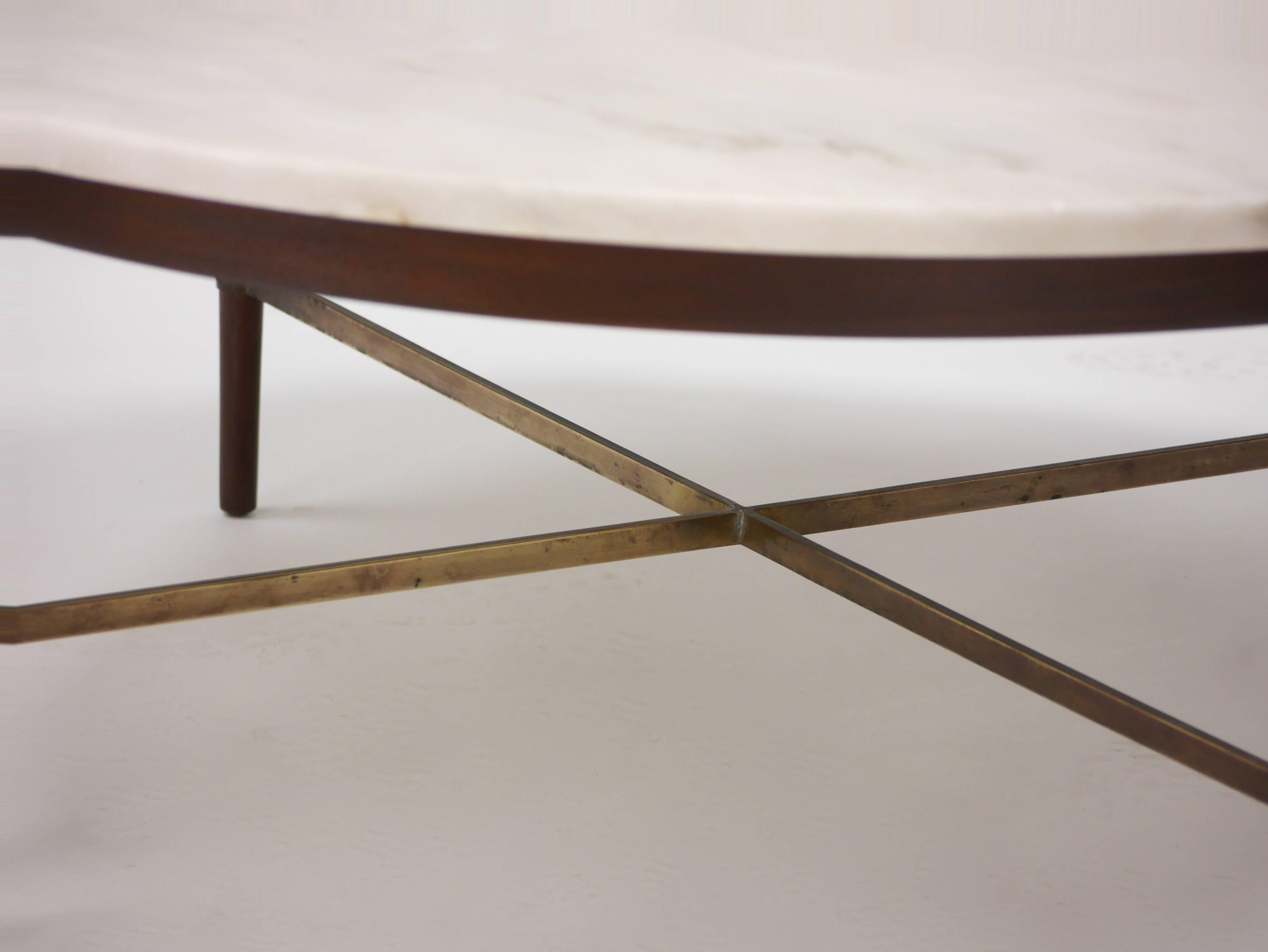 Mid-20th Century Marble and Brass Coffee Table by Paul McCobb