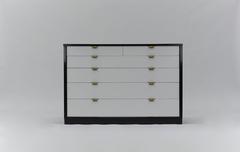 Pair of Dressers in Walnut and White Lacquer by Edward Wormley