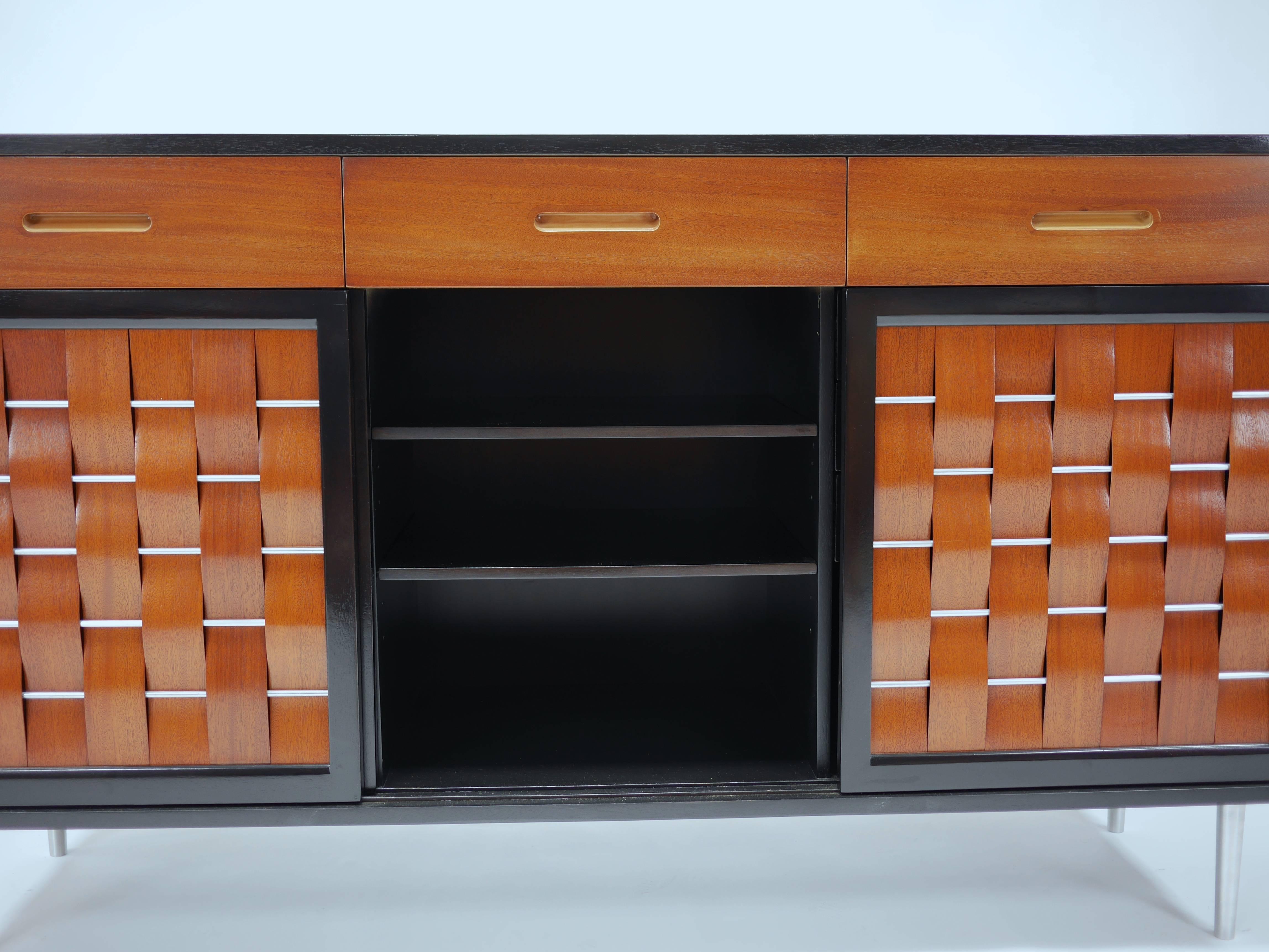 20th Century Woven Front Credenza by Edward Wormley for Dunbar