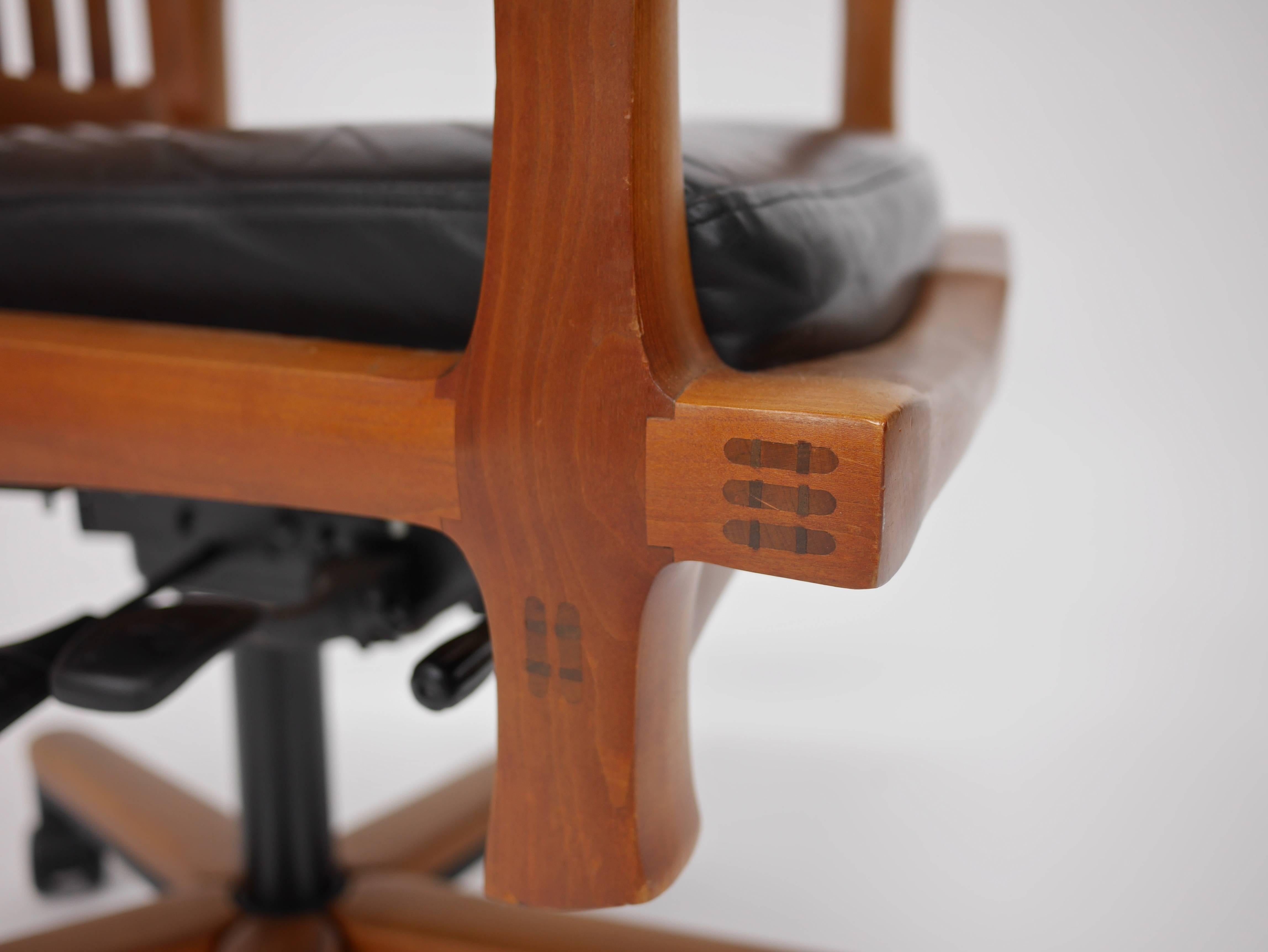 Cherry Studio Movement Office Chair Attributed to John Nyquist For Sale