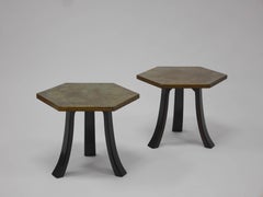 Pair of Harvey Probber Acid-Etched Bronze Tables