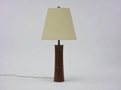 Turned Walnut and Tile Table Lamp by Gordon and Jane Martz