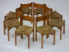 Set of Eight Meribel Side Chairs by Charlotte Perriand