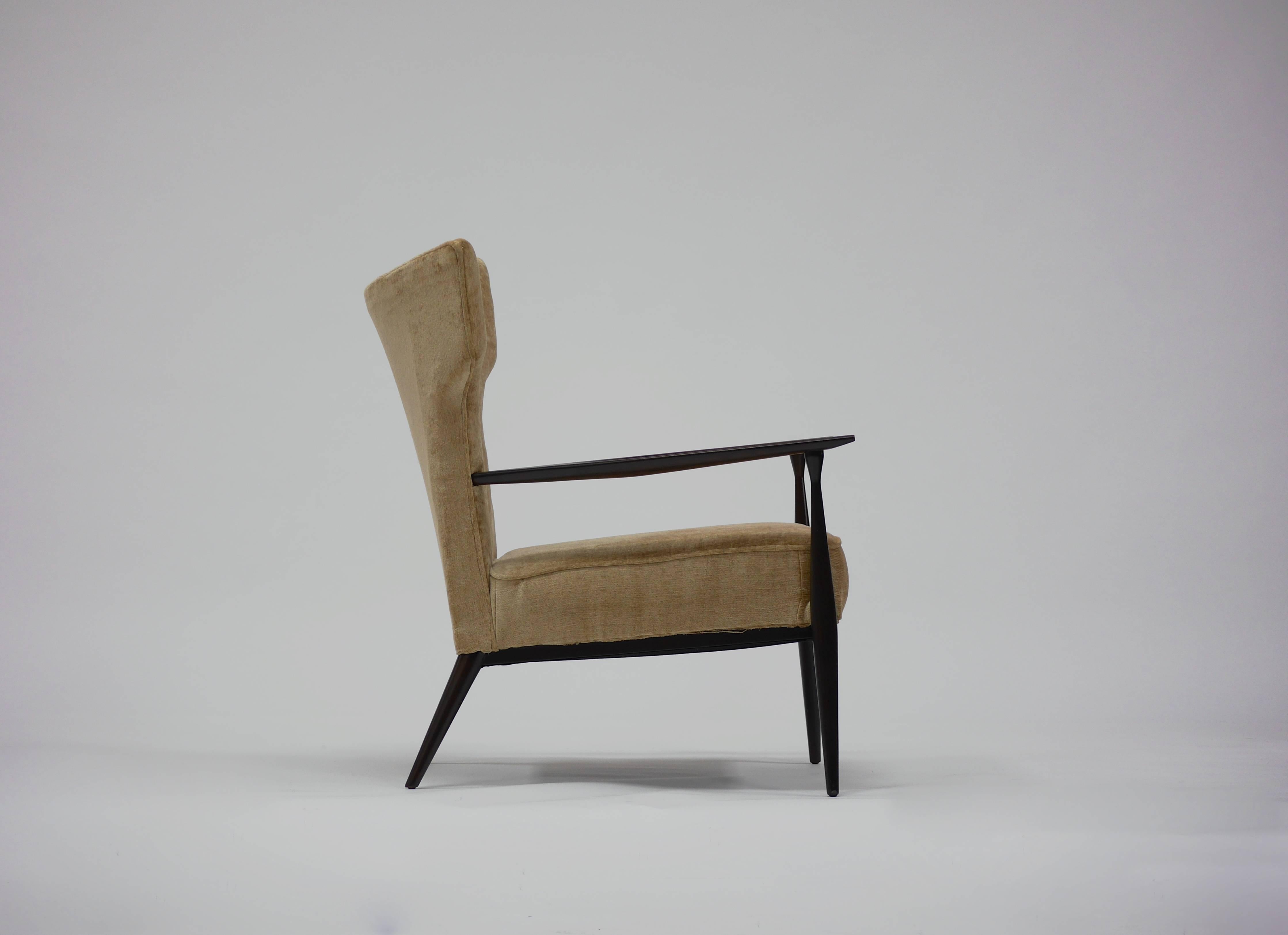 Mid-Century Modern Pair of Paul McCobb Wingback Lounge Chairs