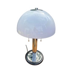 Vintage Mid Century Modern Mushroom Style Dome Table Lamp in Chrome