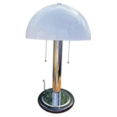 Vintage Mid Century Modern Mushroom Style Dome Table Lamp in Chrome