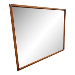 VTG Mid Century Modern Wall Mirror With Brass Accents by Lane Tuxedo Line Design