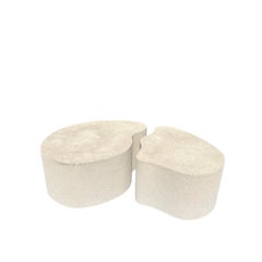 Vintage Modern Designer Kidney Form Puzzle Coffee Table 2 Piece Set