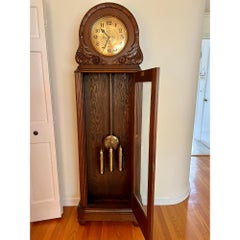 Jauch Brothers Clock Factory German Antique Grandfather Clock