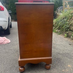 Antique Maple Wood Dresser With Teardrop Brass Hardware Chest of Drawers