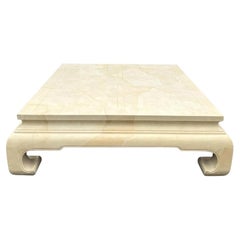 VTG Henredon Faux Goatskin Coffee Table Decorative Modern Design Large Low Table