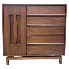 VTG Mid Century Modern Tall Wide High Boy Dresser Chest of Drawers Danish Style