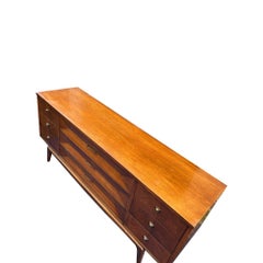 Mid Century Low Long Dresser or Credenza in Albert Parvin Style Sculpted Design