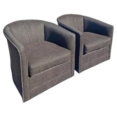 Vintage Modern Design Swivel Lounge Chairs in Milo Baughman Style Design a Pair