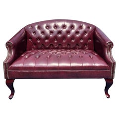 Vegan Tufted Chesterfield Style Sofa or Settee With Brass Rivets