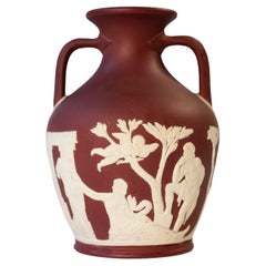 A Wedgwood Portland Vase in Crimson Jasper Dip