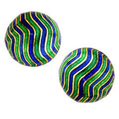 David Webb Enamel Gold Earrings 10