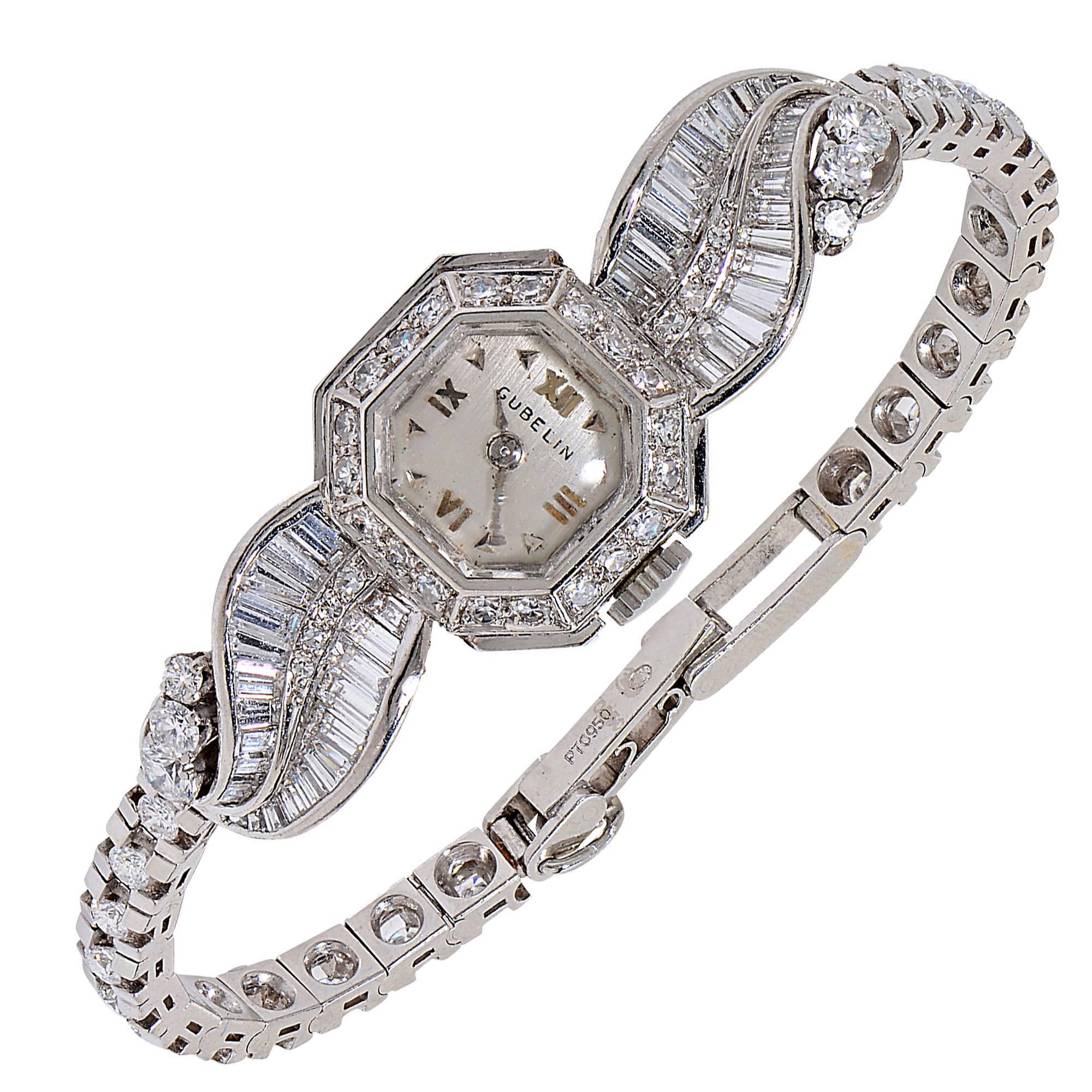 Gubelin Lady's Diamond Platinum Wristwatch
