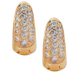 Diamond Gold Huggie Earrings
