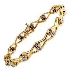 Diamond Two Color Gold Tennis Bracelet