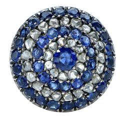 Victorian Sapphire Diamond Target Ring