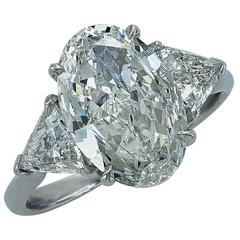 2.82 Carat GIA Cert Oval Diamond Platinum Engagement Ring