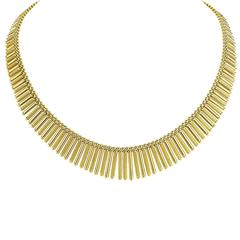 Stunning Italian Yellow Gold Bib Necklace 12
