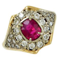 1 Carat Burma Ruby and Diamond Ring 6