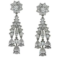 8 Carats Diamonds Gold Dangle Earrings 1