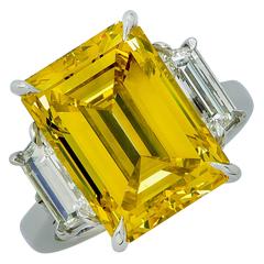 10.61 Carat GIA Fancy Color Diamond Platinum Ring
