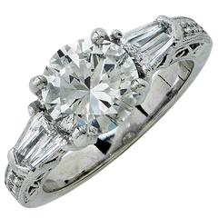 2.47 Carat GIA Cert Diamond Platinum Engagement Ring