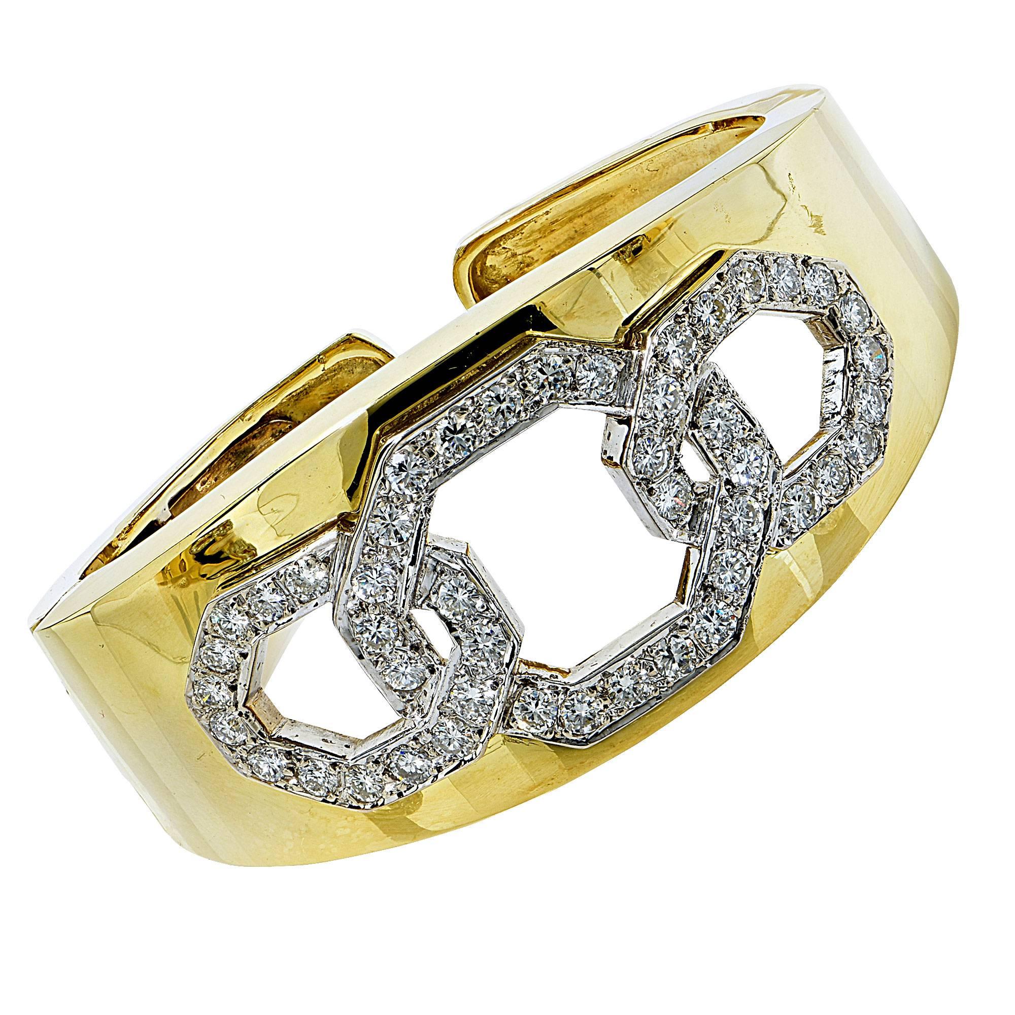 Diamond Gold Bangle Bracelet