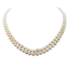 Cartier Natural Pearl  Jade Clasp Necklace