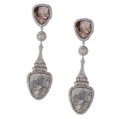 Boucles d'oreilles en tranches d'or avec diamants de 9,97 carats