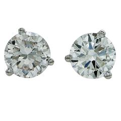 1.20 Carats Diamonds Gold Stud Earrings 6
