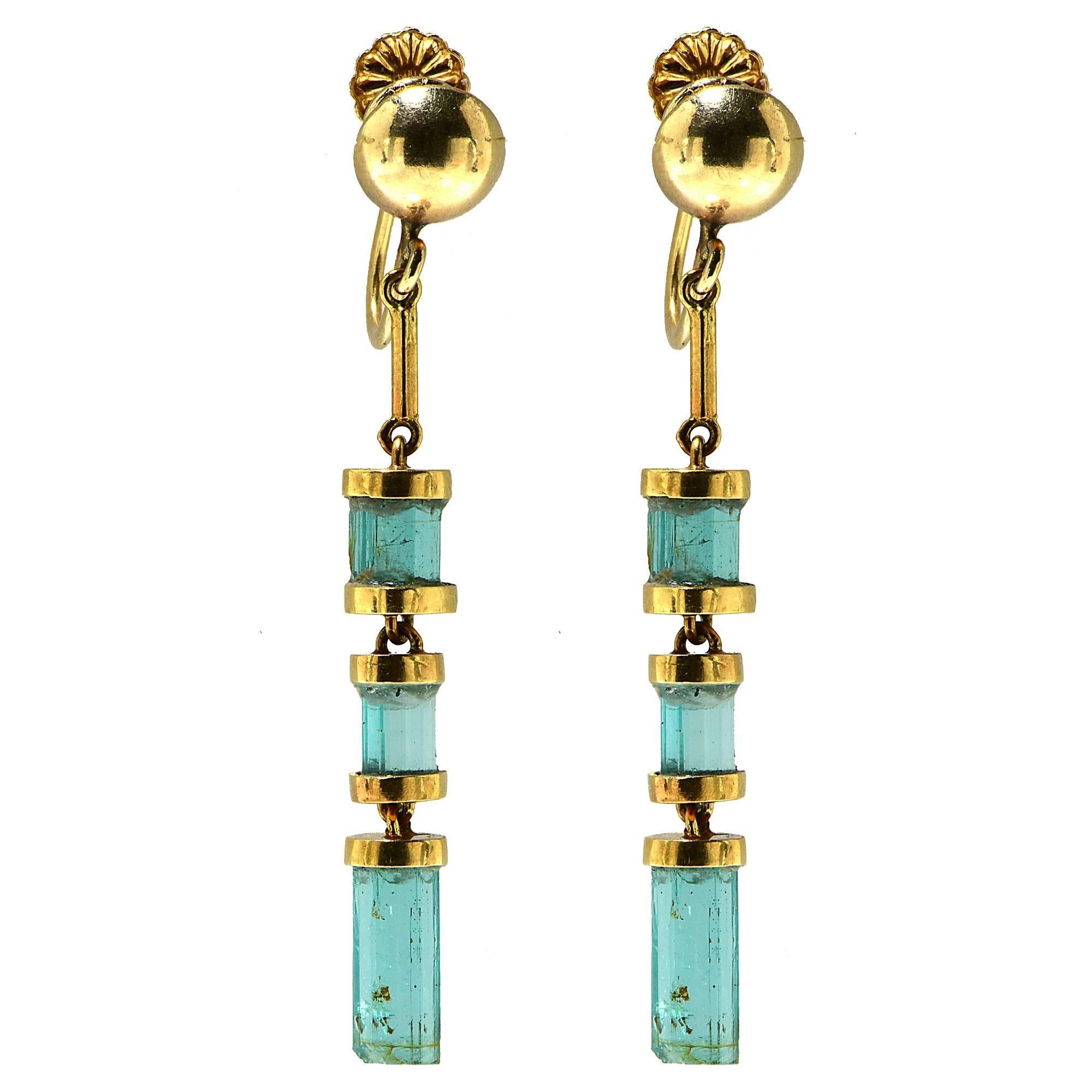 3 Carat Emerald Gold Earrings