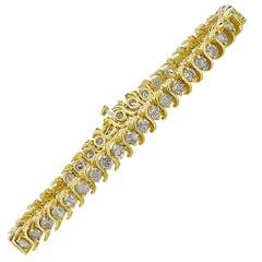 7.50 Carat Diamond Gold Bracelet