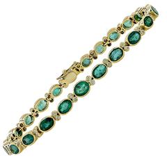 Emerald Diamond Gold Bracelet