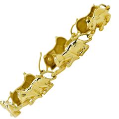 Vintage Gold Cat Link Bracelet