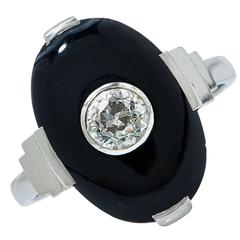 Art Deco Onyx Diamond Platinum Ring Art Deco Onyx Diamond Platinum Ring