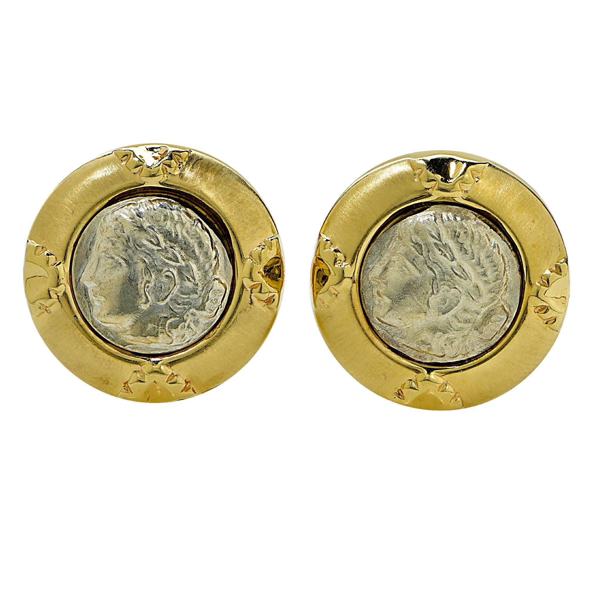 Gold Roman Coin Earrings